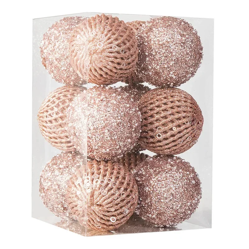 thumbnail image 1 of Adornos de bolas de Navidad de 10/8 cm, irrompibles, para árbol de Navidad, bodas, fiestas, decoración navideña, 12/6 unidades, 1 of 5