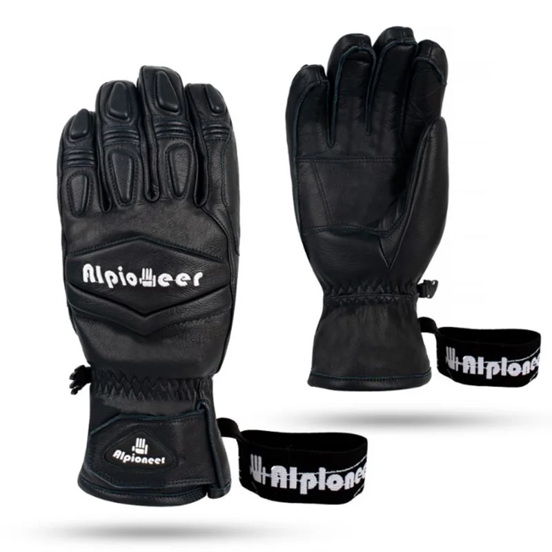 ALPIONEER Ski Gloves Winter Warm Snow Sports Gloves Men Women Universal Goat Leather Palm Windproof Waterproof Snowboard Mittens - Image 4