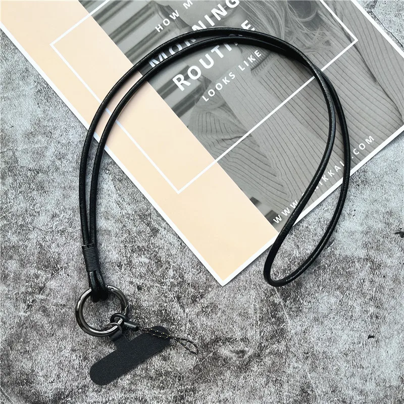 Genuine Leather Lanyard with Heavy Metal Keyring