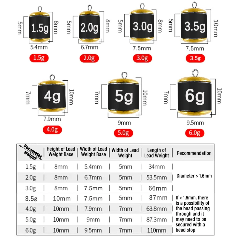 Plombs pêche détachables 1.5g-6g libération rapide casting précision accessoires pêche extérieure