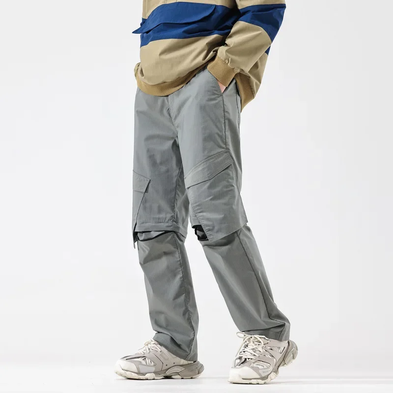 thumbnail image 1 of Root Seven-pantalones informales holgados para hombre, ropa de calle Vibe, bolsillo con cremallera desmontable, ropa de trabajo de alta funcionalidad, 1 of 5