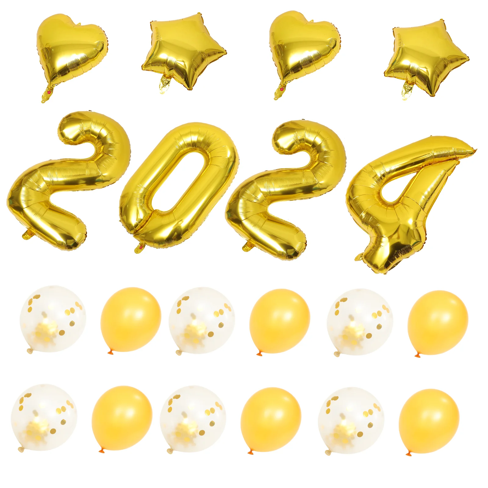 

2024 New Year's Day Party Balloon Decoration Arrangement Set (Gold) 28pcs For Favor Balloons Eve Ornament Decorate Ornaments
