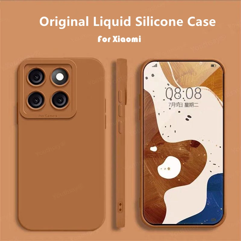 Nuovo Per Xiaomi 14 Pro Case Xiaomi 14 Pro Fundas Coque Camera Protector Cover Morbida In Silicone Liquido Originale Xiaomi 14 Pro