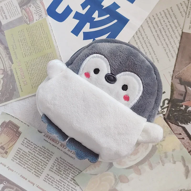 Penguin Plush Coin Bag Penguin Yellow Schoolbag Mini Currency Coin Purse Kid Lipstick Data Cable Storage Bags