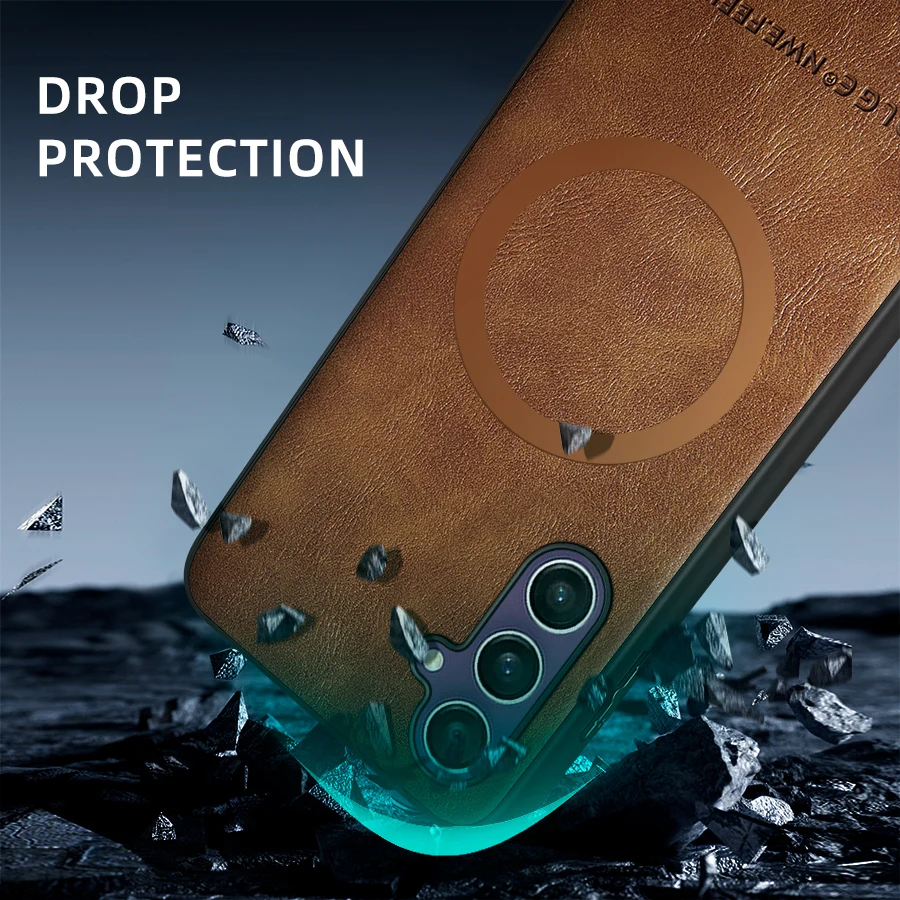 Luxury Leather Shockproof Magnetic Phone Case with Premium Protection