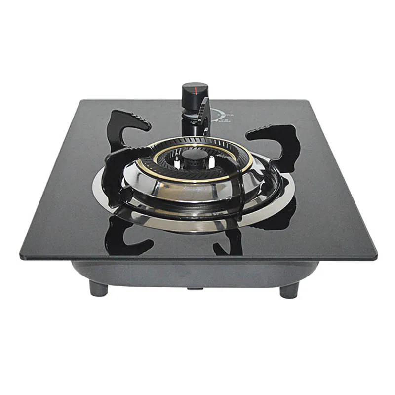 Natural Gas Stove Liquefied Gas Stove Household Tempered Glass Embedded Pulse Ignition Single Head Stove Copper Fire Cover 2
