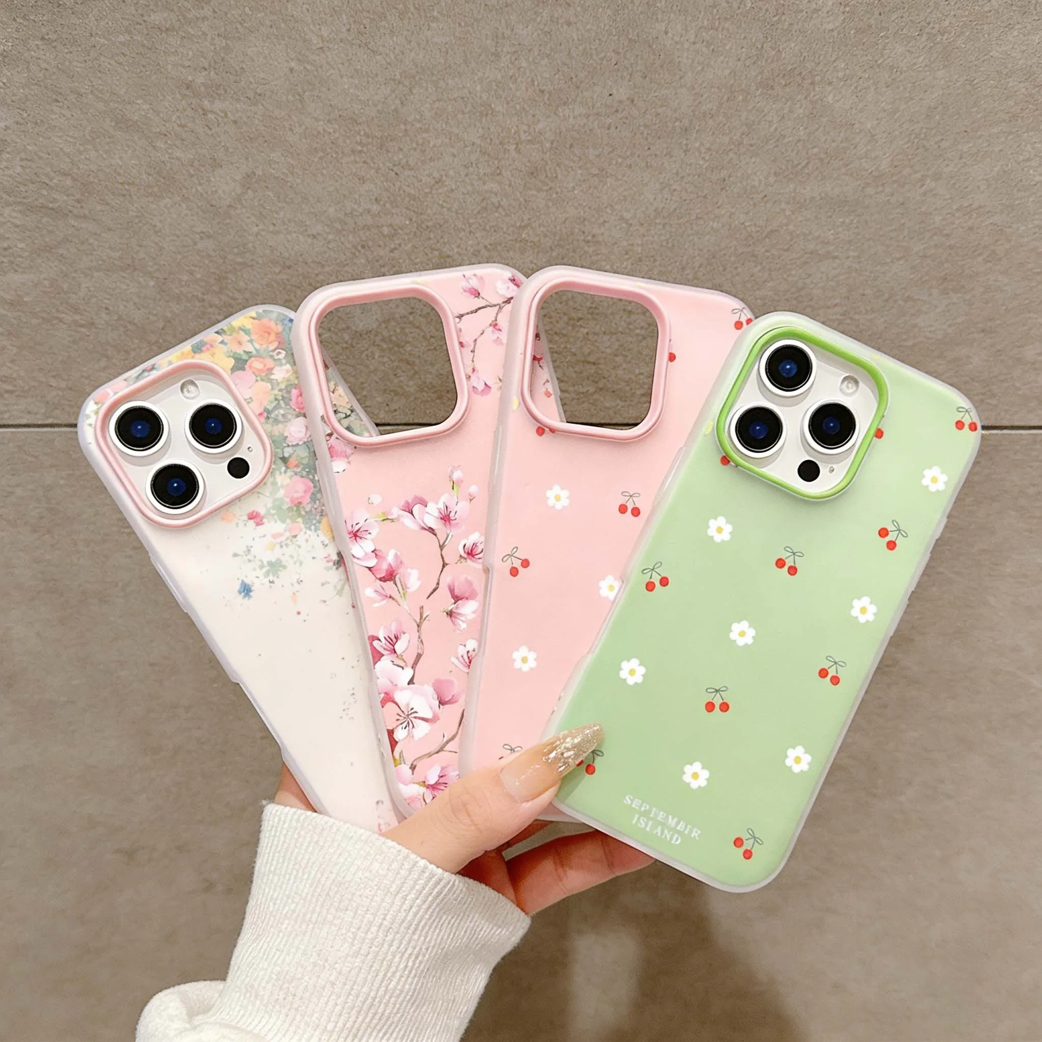 Polka Dots and Small Flowers Cherry Cute Phone Case Cover