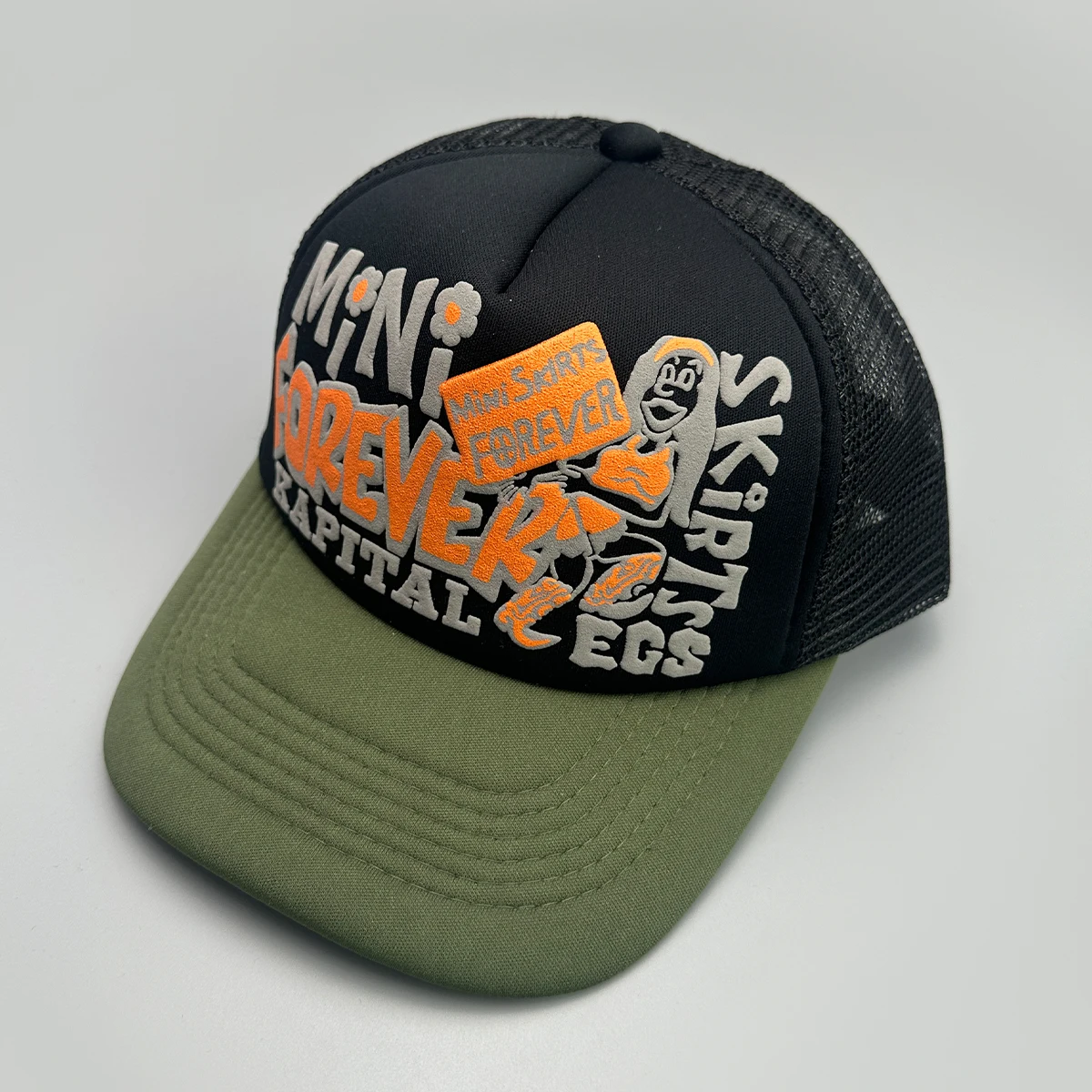 Amerikanischen Stil Graffiti Gedruckt Buchstaben Baseball Hüte Neue Unisex Sonnenschirm Farbblock Atmungsaktive Hip-hop Vielseitige Trucker Caps – Detail 7