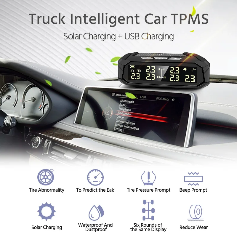 E-ACE K11 Solar Power TPMS Car Detector 6 Sensors tpms tire pressure monitoring system Auto Security Detector Pressure car tire pressure monitor motorcycle tire pressure monitor car tire pressure sensor
