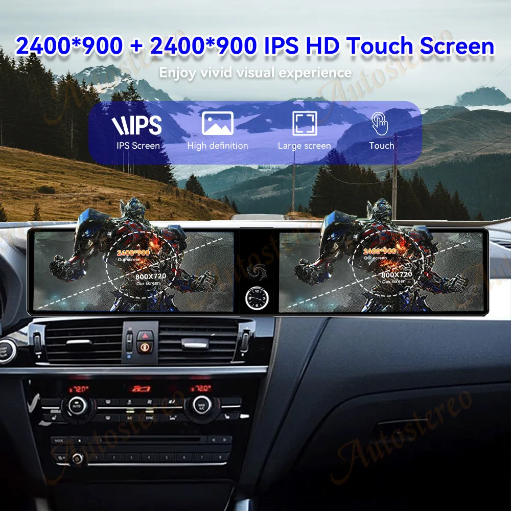 25 Dual Screen Carplay Android 14 Car GPS Navigation For BMW X3 F25 X4 F26 X4M 2
