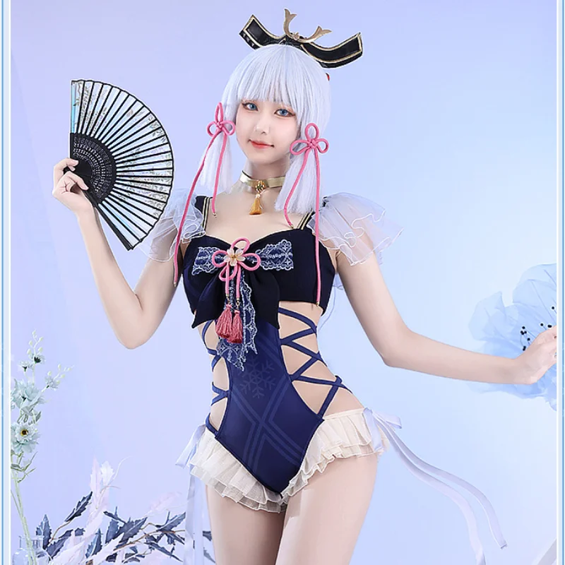 

Game Genshin Impact Kamisato Ayaka Cosplay Costume Swimsuit Cute Ayaka Cosplay Costume Swimsuit Sexy Bikini Cosplay Costume