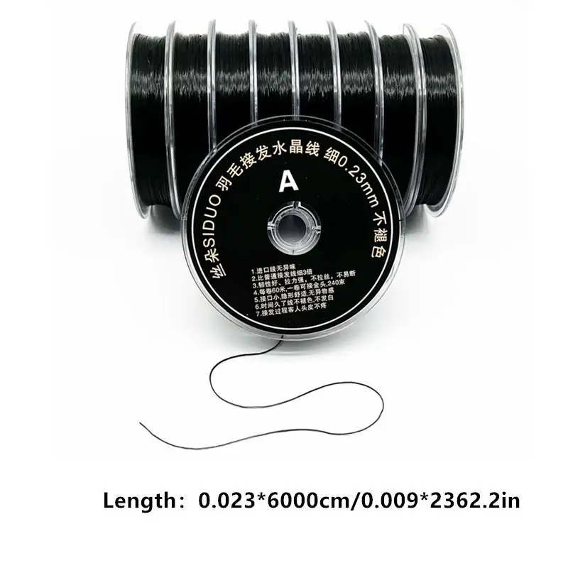 1 Rotolo da 60M di Filo Elastico in Cristallo per Salone, per Cucire e Decorare Capelli, per la Realizzazione di Trecce, Parrucche ed Extension - immagine 6