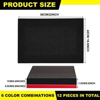 Tool Box Foam Organizers 6 Sets Adjustable Liner Inserts Non Slip Mat Drawers Chest Black Red Blue Yellow 2