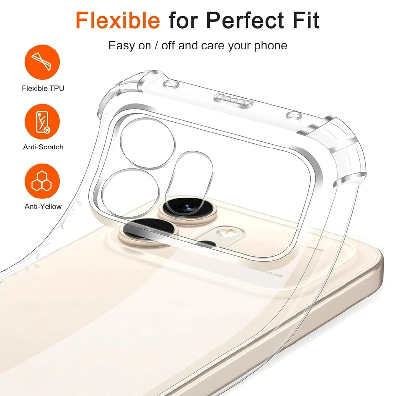 Shockproof TPU Protective Case with Transparent Back Shell