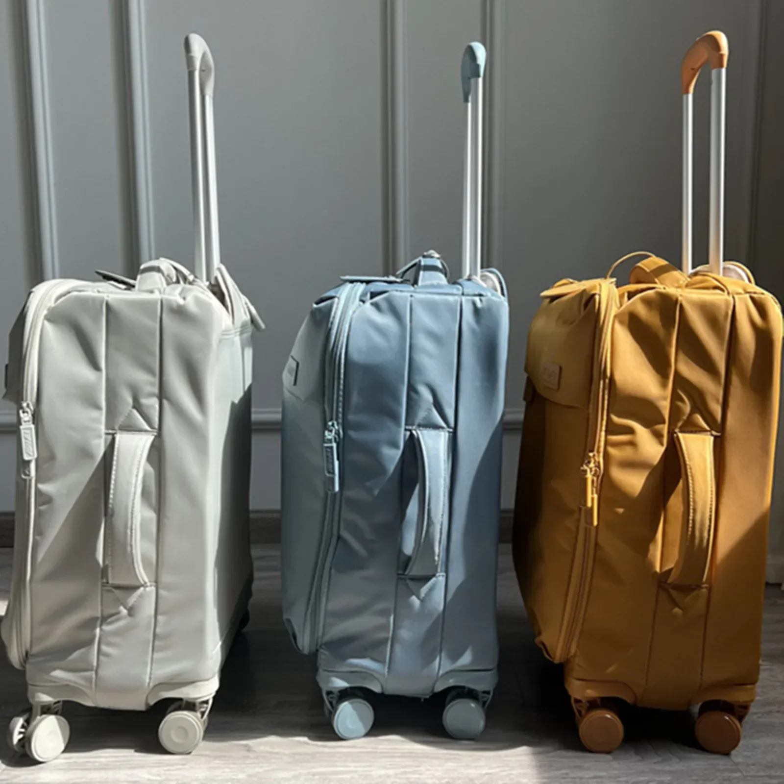 20IN Waterproof Oxford Trolley Case Ultra Light Travel Luggage Bag Aviation Box Silent Wheel Baggage Suitcases Business Handbag