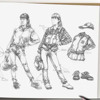 Libro tutorial dipinto a mano disegnato a mano Schizzo di personaggi Linea Bozza Libro di pratica Pratica di studiare Forniture d'arte Classe d'arte
