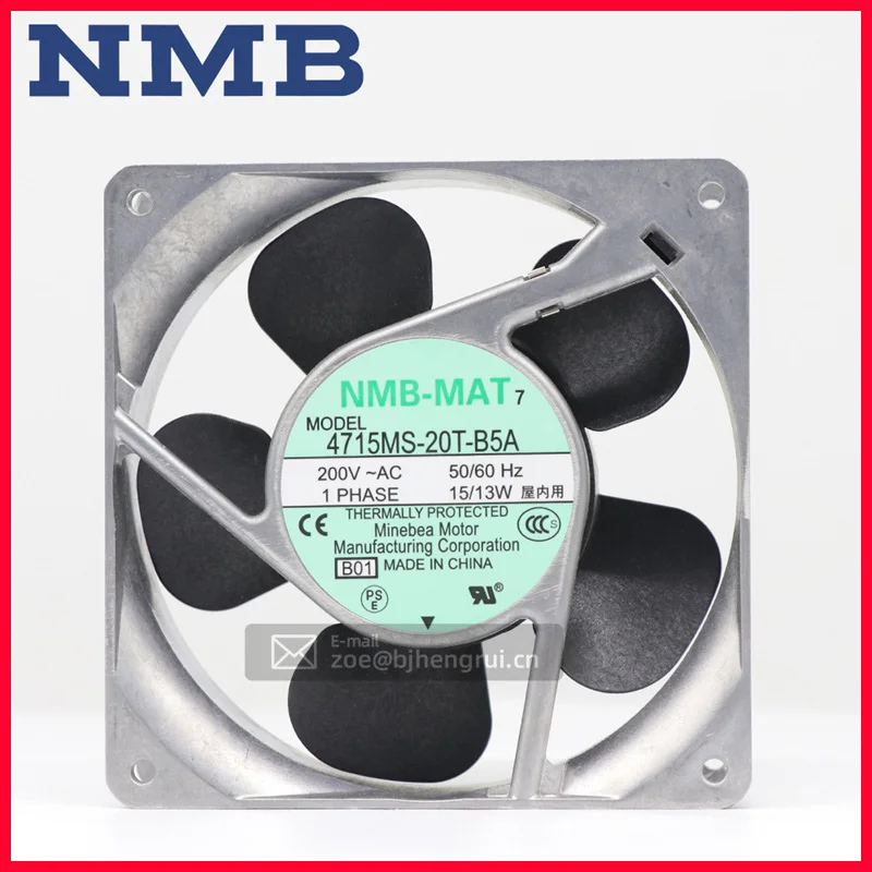 

4715MS-20T-B5A 4715MS-20T-B50 12038 120X120X38mm 200V AC 50/60HZ 15W 12cm 4700RPM Cabinet Inverter Axial Cooling Fan