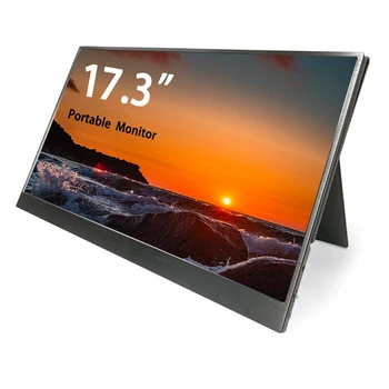 휴대용 모니터 터치 스크린, 1080P USB 타입 C IPS FHD 스크린, 17.3 인치 휴대용 모니터, PS4 스위치 Xbox 화웨이 샤오미