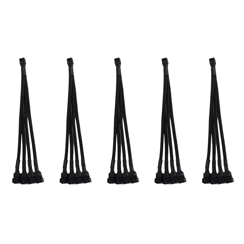 

5 шт., кабель для компьютера, 4 контакта, 1 точка, 4 вентилятора, 27 см