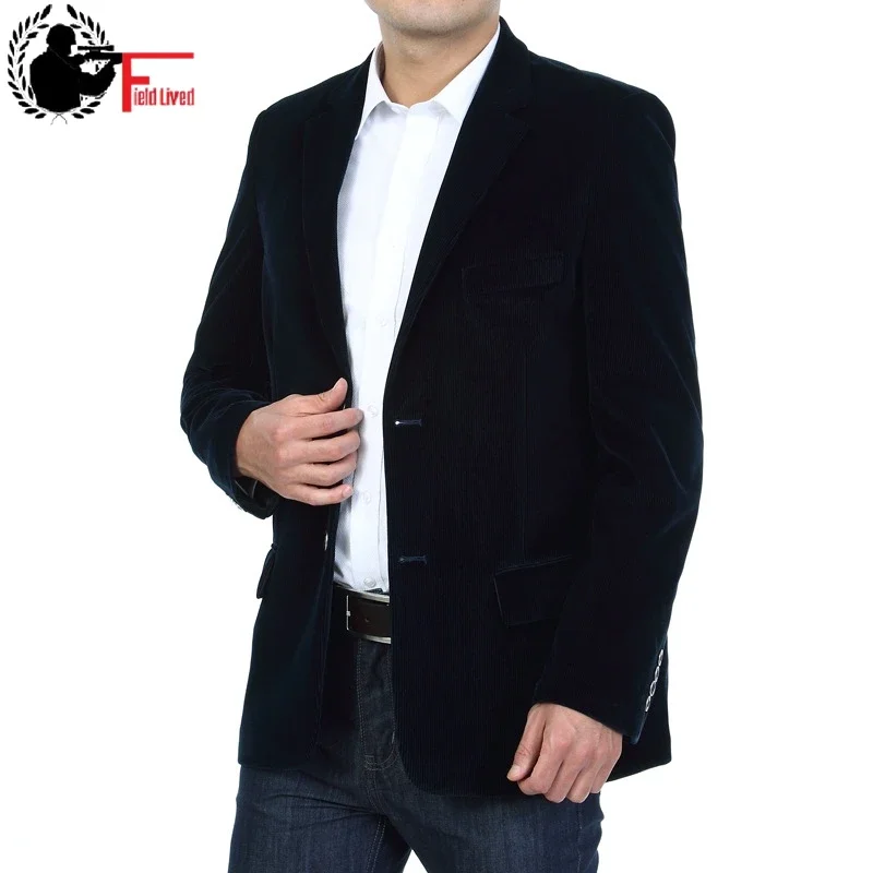 

Mens Corduroy Blazers 2024 Spring Men Blazer Smart Casual Jacket Solid Camel Black Cotton Business Suit Jackets Male Officer 4XL