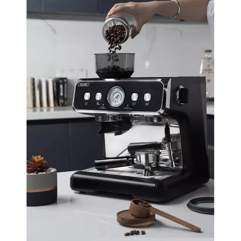 NEW 20Bar Electric Espresso Italian Coffee Maker Machine with Grinder Milk Frother Home Latté Cappuccino Capsule Barsetto BAE02S 3