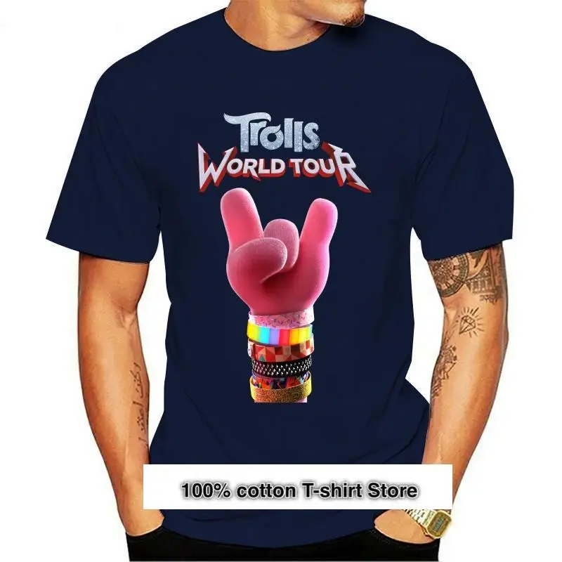 Camiseta De Trolls World Tour 2020 Para Hombre Y Mujer, Camisa De Amapola De Pelicula, Colore Negro-Azul Marino, Harajuku