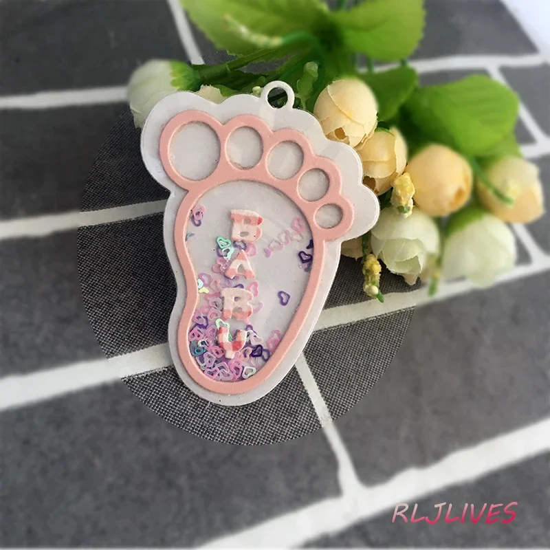 Baby Fuß Nette Shaker Metall Schneiden Stirbt Schablone für DIY Scrapbooking Stempel/foto album Dekorative Präge DIY Papier Karten