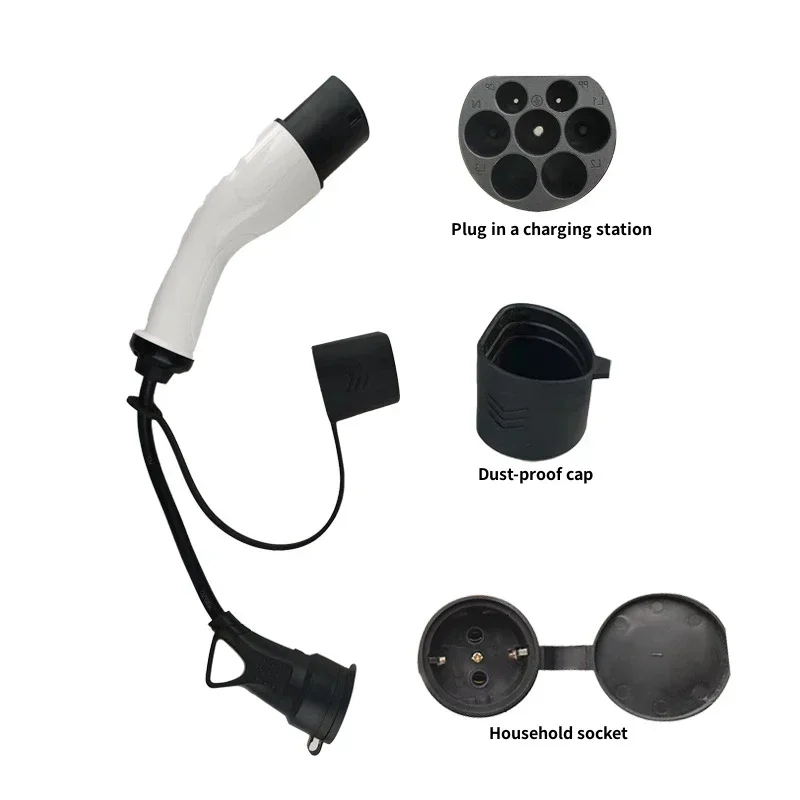 16A 3.5kw Type2 to Schuko Adapter Mennekes Type 2 to European Domestic Socket for Electric Scooters E-Bikes
