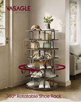 SONGMICSHOME 7-Tier Rotating Shoe Rack Tower Shoe Closet Organizer 28-35 Pairs for Entryway Living Room Shoe Shelf Storage 2