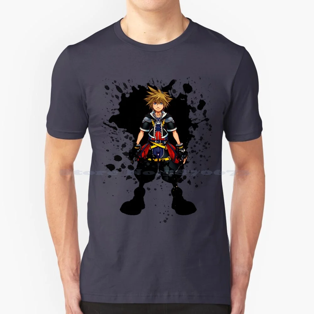 Kingdom Hearts Sora Splatter T Shirt 100% Cotone Tee Kingdom Hearts Sora