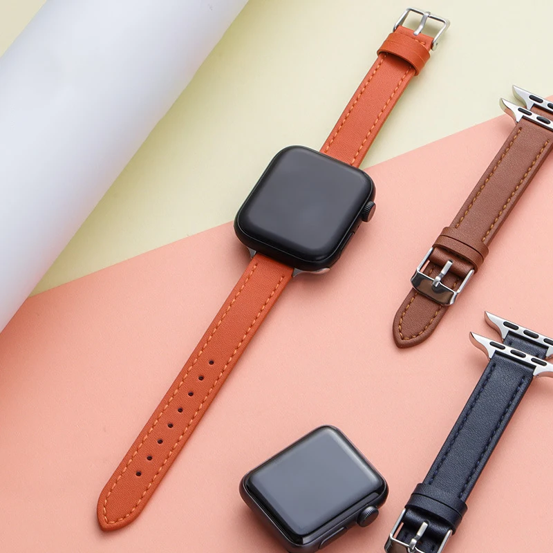 Fashion Leather Strap For Apple Watch Band 44mm 38mm 42mm 40mm 45mm 41mm iwatch Series Se 7 4 5