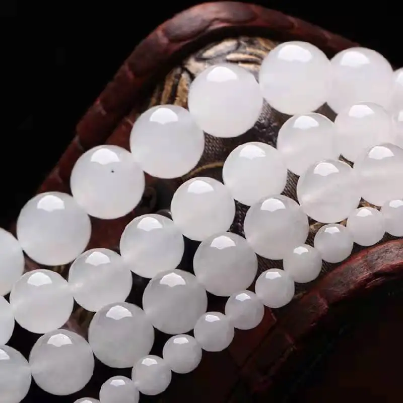 Genuine Hetian Jades Nephrite White Jade Beads Per La Creazione Di Gioielli Fai Da Te String Bracciale Collana Di Perline Accessori Per Gioielli Con C