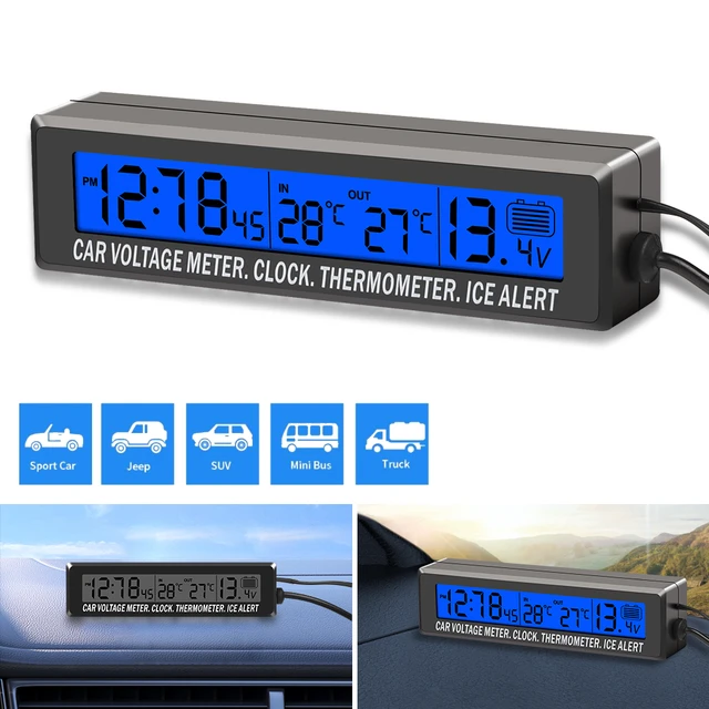 Doppel thermometer für Auto Outdoor und Indoor Mini Digital Auto Temperatur  12V LCD Hintergrund beleuchtung Thermometer Meter Auto Innen messer -  AliExpress