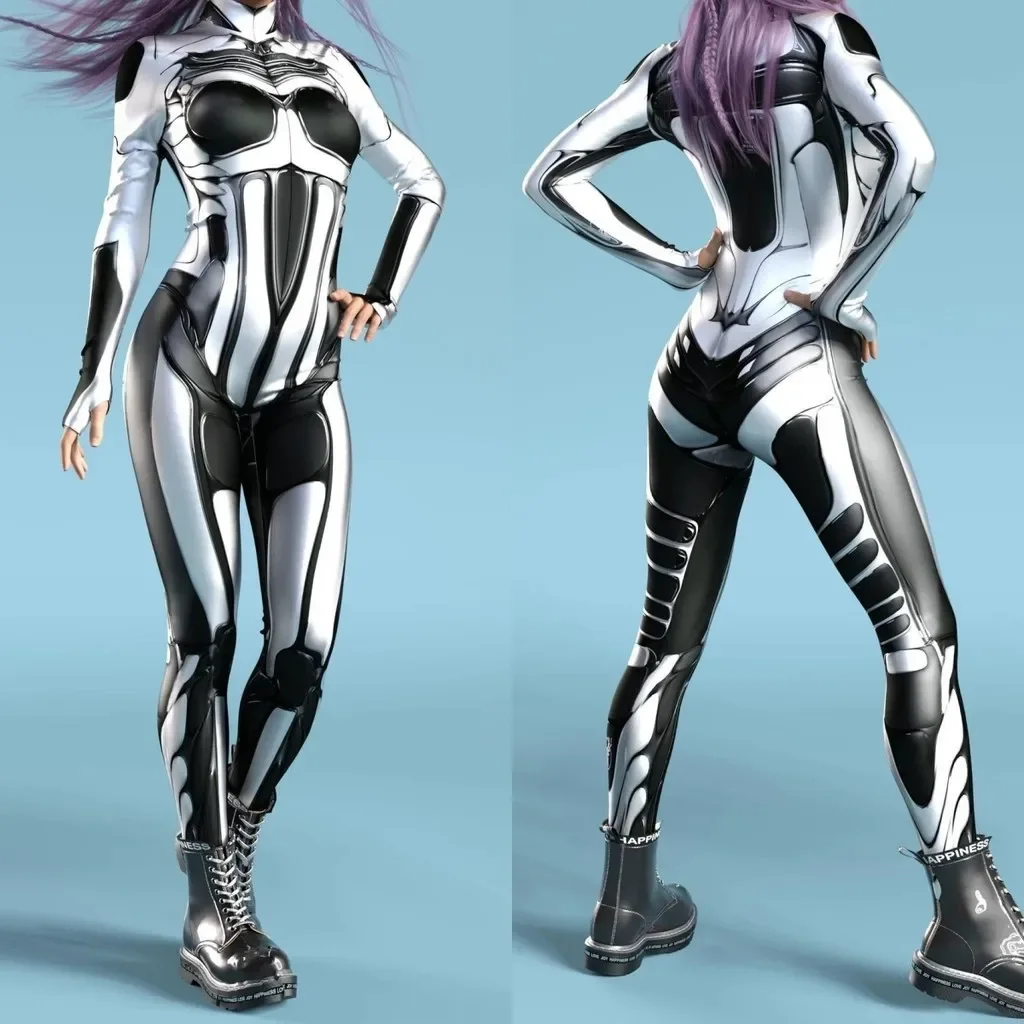 

Унисекс, кибер, унисекс, кибер-панк, 3d-цифровая печать, стиль Хэллоуин, женский и мужской костюм для косплея, карнавальный комбинезон