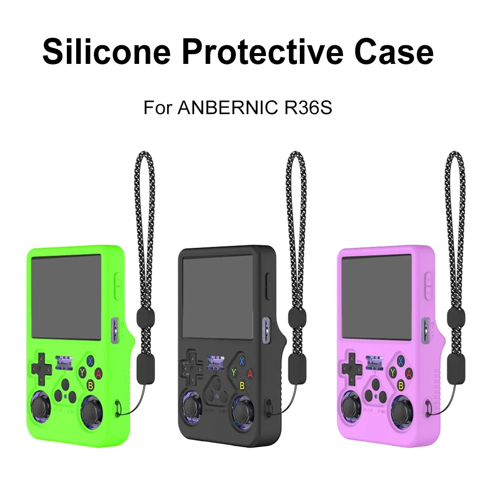 Silicone Case For ANBERNIC R36S Handheld Game Console Silicone Protective Cover Anti-Scratch Storage Box Soft Shell Game Parts