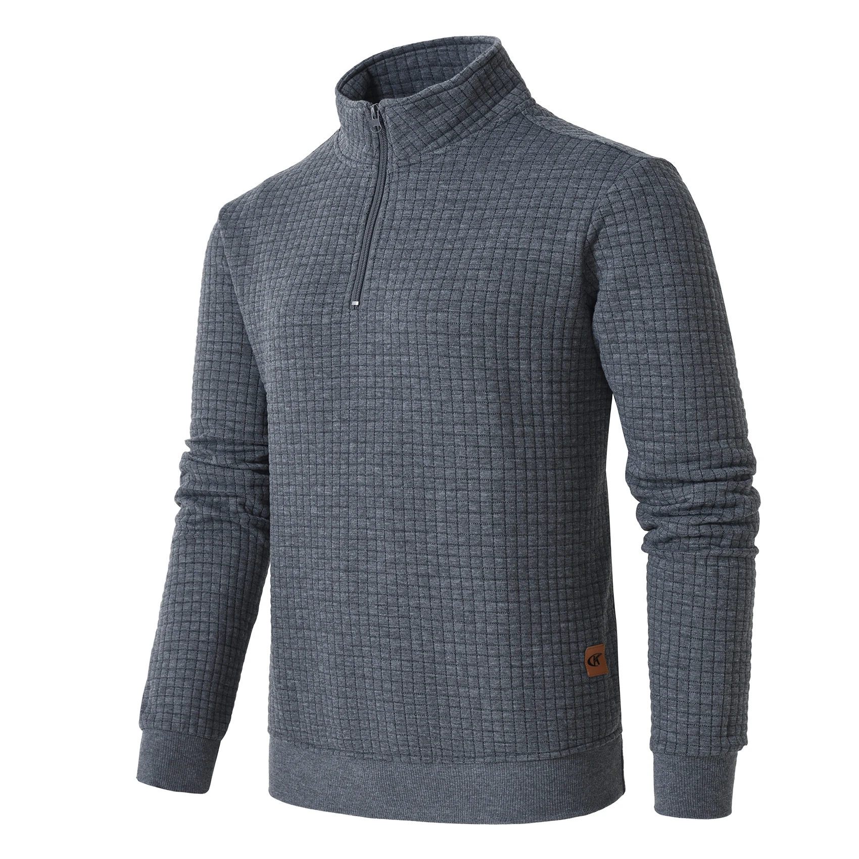 Men's Spring Casual Sweatshirts Quarter-Zip Fleece Pullover Sweatshirts Long Sleeve Stand Collar Solid Daily Casual Tops