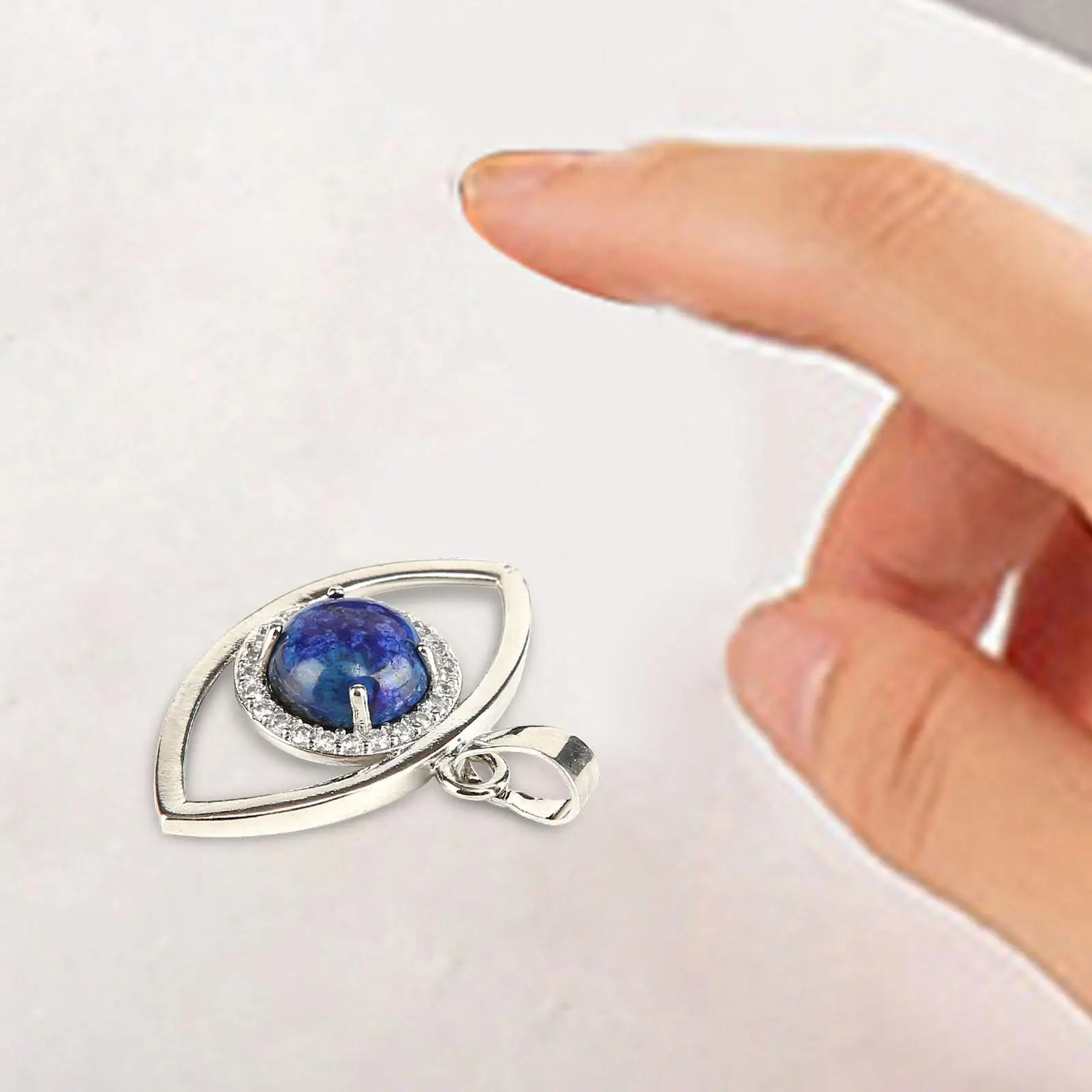 Eye of Horus Necklace Pendant Blue Gem Protection Amulet Jewelry for Egyptian Style Lovers