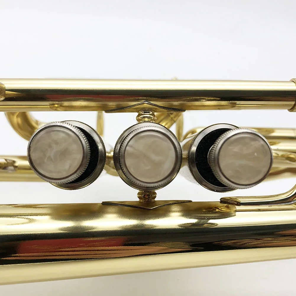 3er-Pack Trompetenventil Fingerknopf Top Cap Ersatz für Trompeten Musikinstrument Trompetenknopf Snap Kolbenschnalle – Detail 2