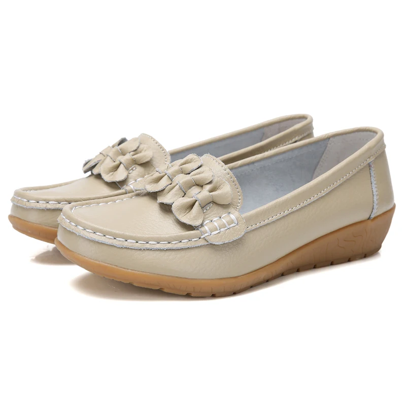 Frühling Herbst Leder Damenschuhe schlüpfen in flache Schuhe lässige Slipper Schuhe Wohnungen Damen Mokassins Größe 34-43 – Detail 10