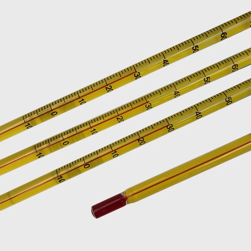 노란색 배경 빨간색 물 온도계 유리 막대 30 cm 0-100도 화학 실험 농업 물 온도계