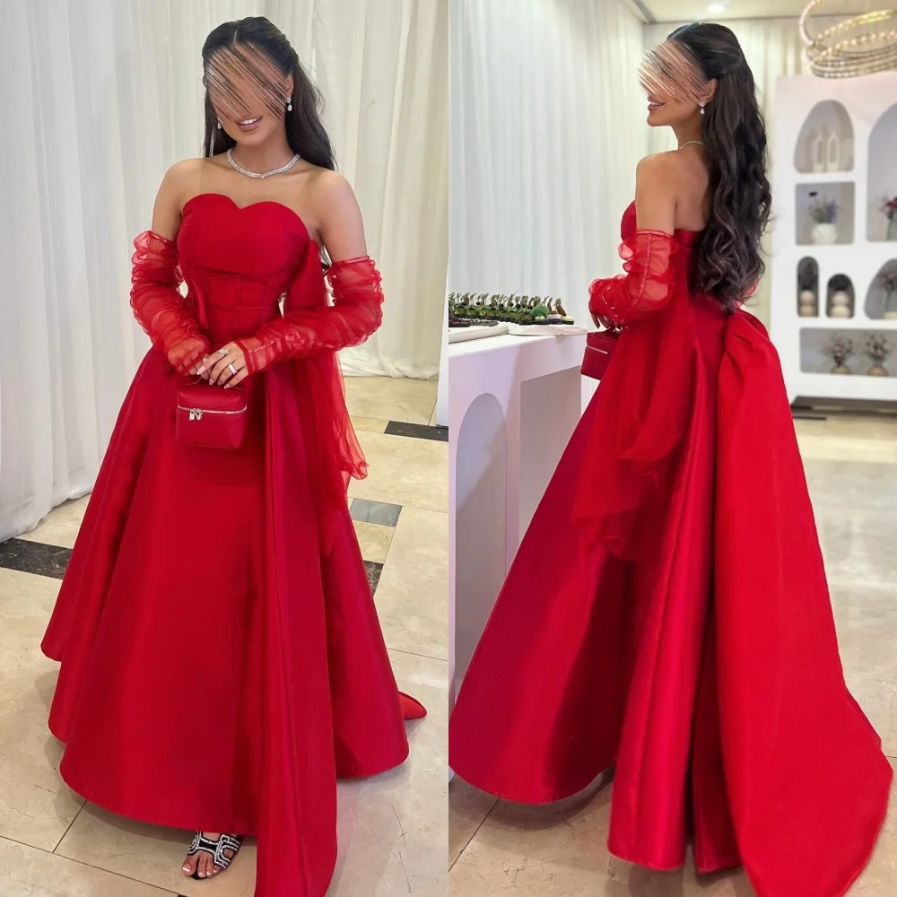 Jersey Pleat Homecoming A-line Strapless Bespoke Occasion Gown Long Dresses