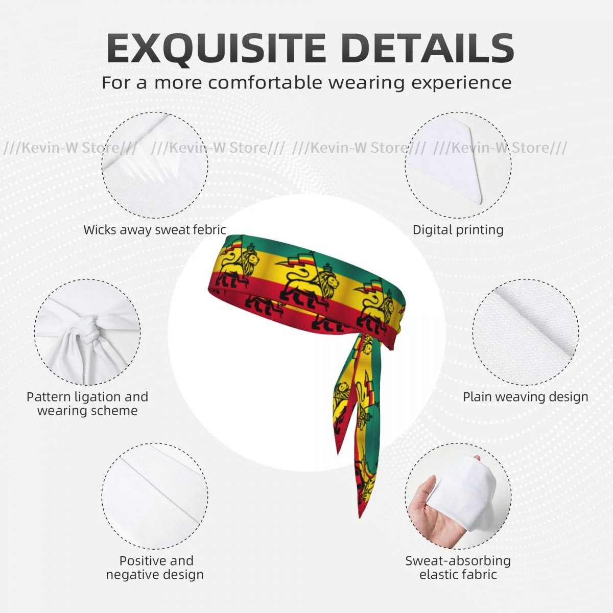Sweatband Bandanas Lion A Rastafari Flag Jungle Reggae Hairband Head Tie Sports Headband Hair Accessories