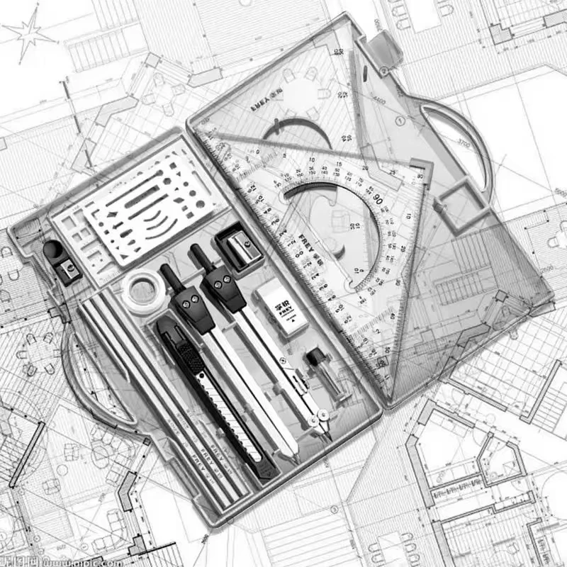 Drafting Kit Metal Rulers And Compasses Geometry Kit Triangle Ruler Compass Protractor Set Drafting Supplies Architecture