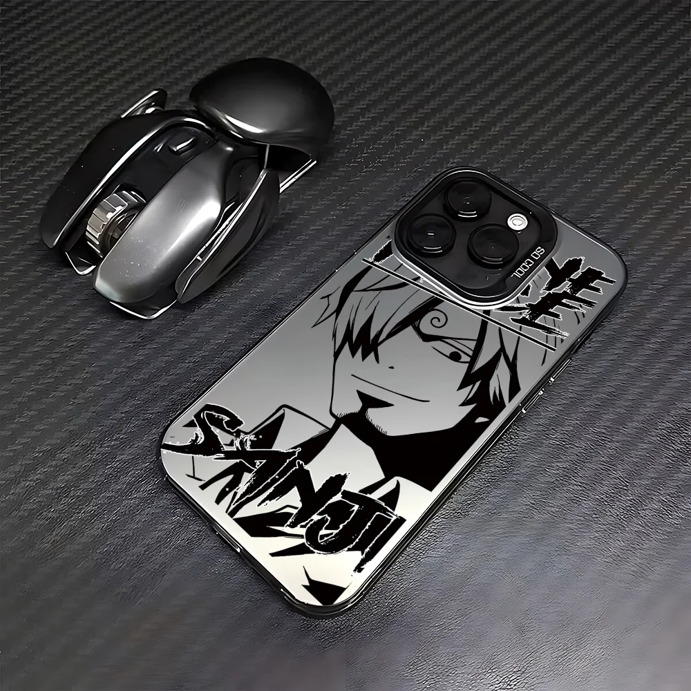 thumbnail image 1 of Funda de teléfono de Anime One Pieces Luffy Zoro para iPhone 16 15 14 13 12 11 Pro Max X XR XSMAX 8 7 Plus, parte trasera mate a prueba de golpes, 1 of 5