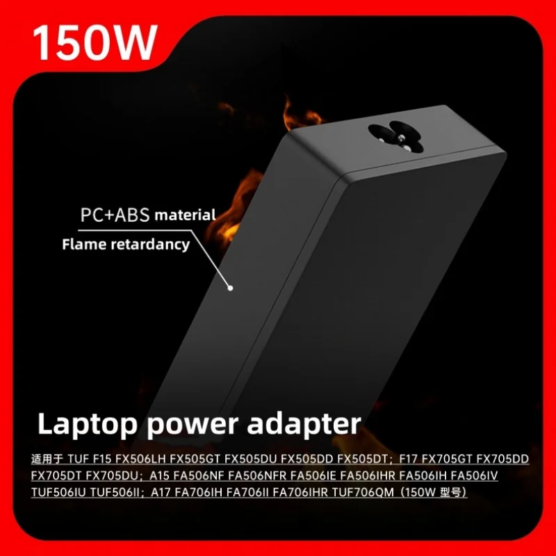 20V 7.5A 150W 6.0X3.7mm AC 노트북 전원 어댑터 충전기(Asus TUF FX505D FX505DT FX505DU ROG Strix Scar III G531GD G531GT)