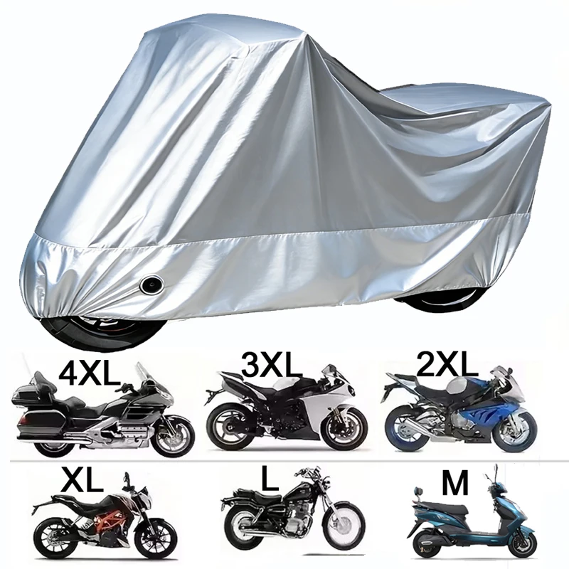 All-Season Waterproof UV Protective Motorcycle Cover - Durable and Dustproof 190T Fabric