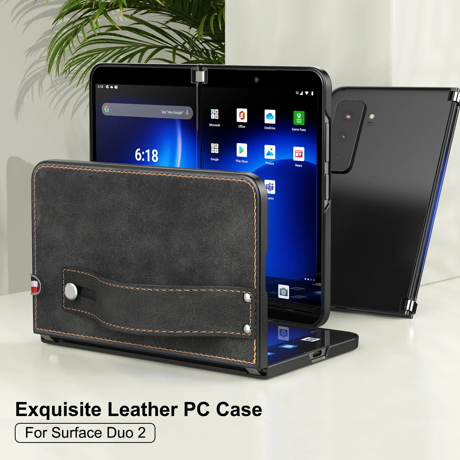 Per Microsoft Surface Duo 2 Custodia Con Cinturino In Pelle Pu Custodia Protettiva Per Surface Duo 2