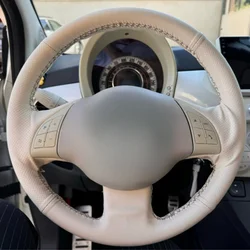 Luxurious Microfibre Leather Car Steering Wheel Cover - Premium Automotive Interior Accessory (Gray Thread)