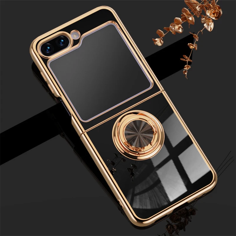 Electroplate Solid Color Magnetic Ring Holder Phone Case