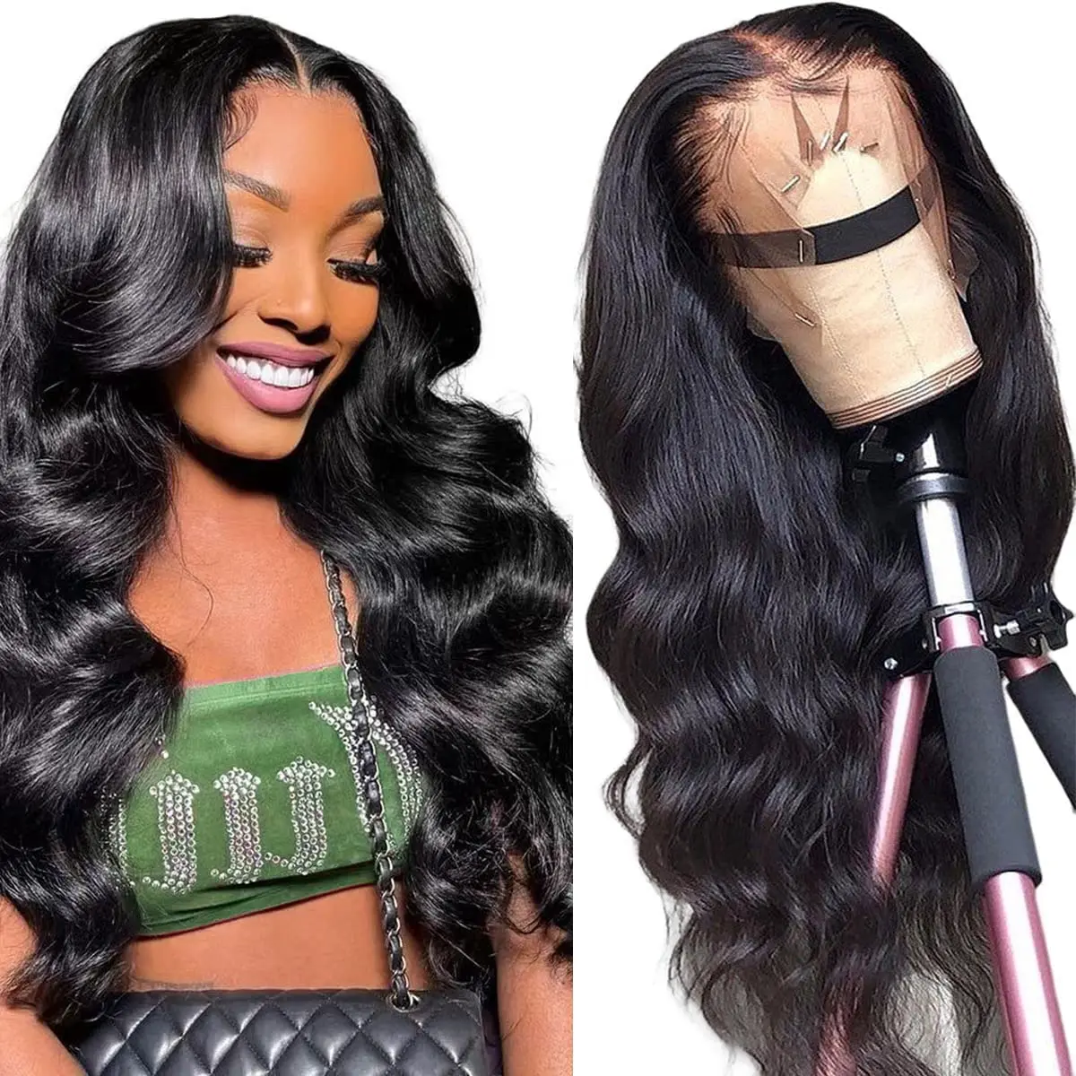 

13x6 Body Wave Lace Front Human Hair Wigs For Black Women Brazilian Hair Glueless Pre Plucked Body Wave Hd Lace Frontal Wig